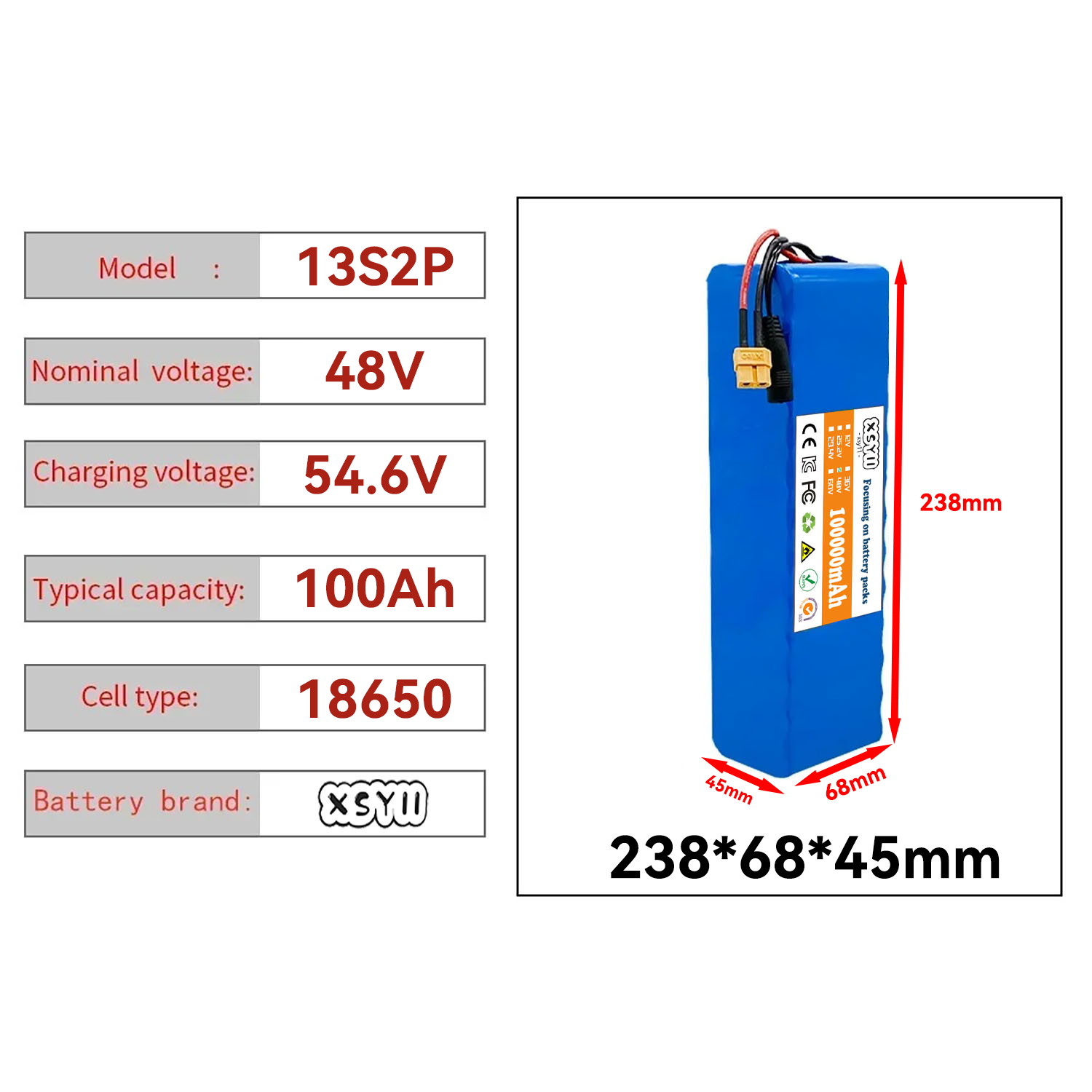 13S2P 48V 100Ah High Power 186 - 60V 30Ah Electric Scooter Battery ulasan dan harga